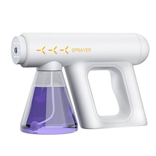 GLGLMA Atomizer Sprayer, Electric Handheld Sprayer Disinfectant Fogger Gun Portable Rechargeable Sprayer Gun, Nano Atomizer for Home Office School Hotel White