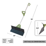 Easy Doze-It 24" SnoPusher | Dual Ergo Connex Grip with Aluminum Handle | ProDozer Poly Blade | Industrial Snow Removal Push Plow Scraper | Made in USA by Vertex Products | Model EX920.24