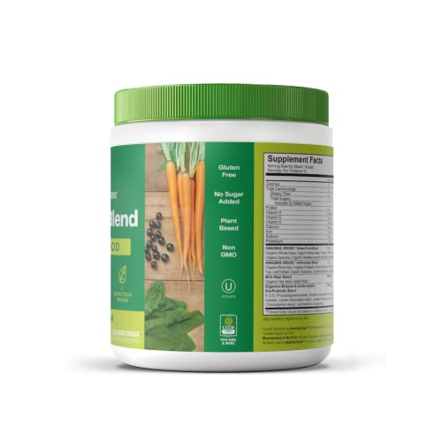 Amazing Grass Greens Blend Superfood: Super Greens Powder Smoothie Mix for Boost Energy ,with Organic Spirulina, Chlorella, Beet Root Powder, Digestive Enzymes & Probiotics, Original, 30 Servings