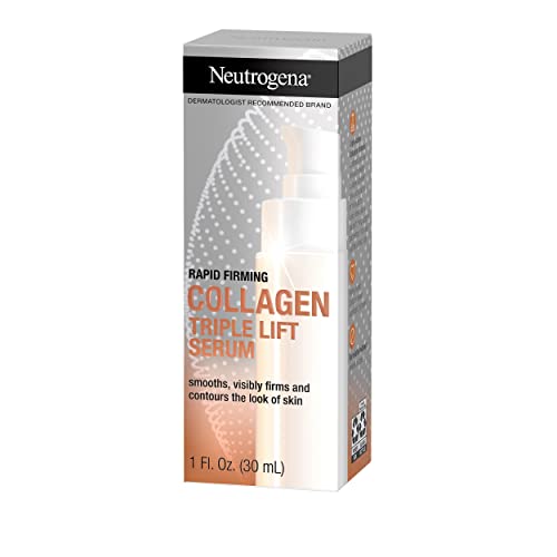 Neutrogena Rapid Firming Collagen Triple Lift Face Serum, Hydrating Serum with Collagen & AHP Amino Acid to visibly Firm & Smooth Skin, Lightweight, Mineral Oil- & Dye-Free, 1 fl. oz