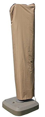 SORARA Cantilever Umbrella Cover, Large Offset Umbrella Cover with Zipper, Fits 9ft to 11ft Patio Outdoor Umbrella with Push Rod, Water Resistant, Windproof, Brown