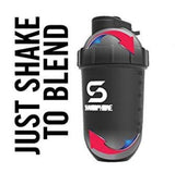 SHAKESPHERE Tumbler: Protein Shaker Bottle and Smoothie Cup, 24 oz - Bladeless Blender Cup Purees Raw Fruit with No Blending Ball - Drink Powder Mix Shake Mixer for Pre Workout, Gym (Frosted Black)