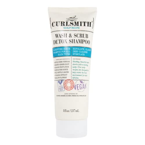 Curlsmith - Wash & Scrub Detox Shampoo - Vegan Exfoliating Clarifying Shampoo for any Hair Type, Healthy Scalp (8 fl oz)
