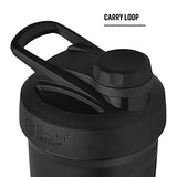 BlenderBottle Strada Twist Cap Shaker Cup Insulated Stainless Steel Water Bottle with Wire Whisk, 24-Ounce, Black