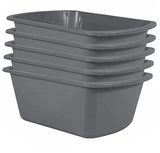 Wash Basins – Rectangular Plastic Hospital Bedside Soaking Tub [5 Pack] Small 7 Quart Graduated Bucket - Portable Washbasin for Washing, Cleaning, Foot Bath, Washing Dishes, Face Cleansing Bowl