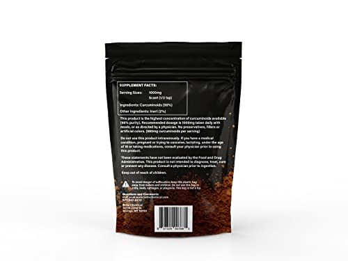 98% Pure Curcumin Powder (98% Curcuminoids) (100 Grams)