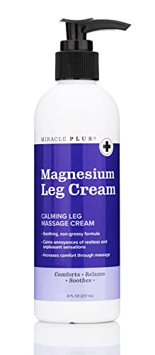 Magnesium Calming Leg Cream, Herbal Moisturizer for Leg Cramps & Restless Sensations, 8 Ounce