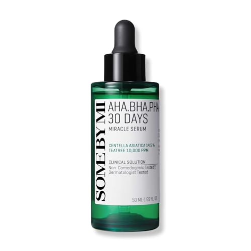 SOME BY MI AHA BHA PHA 30 Days Miracle Serum - 1.69Oz, 50ml - Made from Tea tree Leaf Water for Sensitive Skin - Daily Facial Serum for Sebum, Blemish Care and Remove Dead Cells - Korean Skin Care