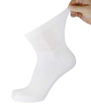 Big and Tall Diabetic Neuropathy Ankle Socks, King Size Mens Athletic Quarter Socks (13-16, White) - 6 Pairs