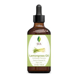 SVA Lemongrass Oil 4Oz (118 ml) Premium Essential Oil with Dropper for Skin Care, Hair Care, Diffuser, Massage & Aromatherapy