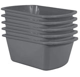 Wash Basins – Rectangular Plastic Hospital Bedside Soaking Tub [5 Pack] Small 7 Quart Graduated Bucket - Portable Washbasin for Washing, Cleaning, Foot Bath, Washing Dishes, Face Cleansing Bowl