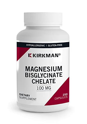 Kirkman - Magnesium Bisglycinate Chelate - 250 Capsules - Relaxes Nerves & Muscles- Prompts Restful Sleep - Hypoallergenic
