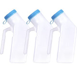 Portable Urinals for Men & Elderly Bottle with Glow Lid in The Dark, Screw Cap 1000ml-Male Urinal Pee Bottle with Spill Proof Plastic Jar for Travel & Urine Collection Pack of 3