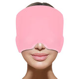 Headache Relief Hat for Migraine Relief, Tension, One Size Fits All Headache Cap with Reusable Ice Gel Pack for Puffy Eyes, Stress Relief (Pink)