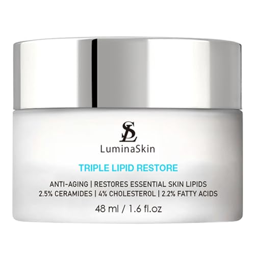 LuminaSkin Triple Lipid Restore Cream Anti-Aging Face Moisturizer Peptide Cream Facial Skin Care with Ceramides and Fatty Acid - 48 ml /1.6 fl oz