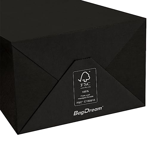 BagDream Gift Bags Kraft Paper Bags 100Pcs 5.25x3.75x8 Inches Small Shopping Bag Kraft Bags Party Bags Black Paper Bags with Handles Bulk