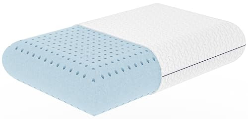 Vaverto King Size Gel Memory Foam Pillow: Ventilated, Orthopedic, Contoured Support, Cooling Design with Viscose Made from Bamboo Cover - Ideal for Side and Back Sleepers, Dorm Room Essential