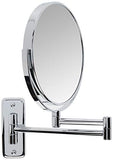 JERDON 8-Inch Two-Sided Swivel Wall Mount Mirror - Makeup Mirror with 8X Magnification & 13.5 inch Wall Extension - Chrome Finish - Model JP7808C