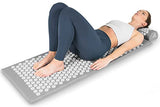 ProsourceFit Acupressure Mat and Pillow Set for Back/Neck Pain Relief and Muscle Relaxation, XL - Gray/White