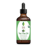 SVA Organics Tea Tree Essential Oil 4oz (118ml) Premium Essential Oil with Dropper for Hair Care, Scalp Massage, Diffuser, Aromatherapy, & Skin Care