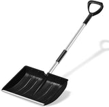 Ergonomic Large Snow Shovel for Driveway: 52-Inch Snow Shovel for Snow Removal Lightweight Portable Plastic Aluminum Blade Shovel for Garden, Car, Camping