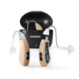 Hionec Hearing Aids for Seniors Rechargeable w/Noise Cancelling - Clear Sound & Whistle-Free | Comfort with Removable Sound Tube | 20Hr Digital Hearing Aid w/Dual Microphone +2 Program