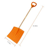 CHEERBANK Snow Shovels for Kids, 3PCS 34" Long Plastic Kids Snow Shovel, Gifts for Boys and Girls Age 5-12 Birthday Christmas(Orange)