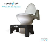 SQUAT-N-GO 7” Folding Squatting Stool | The Only Foldable Toilet Stool | Convenient and Compact – Great for Travel | Fits All Toilets, Folds for Easy Storage, Use in Any Bathroom | Black Color |