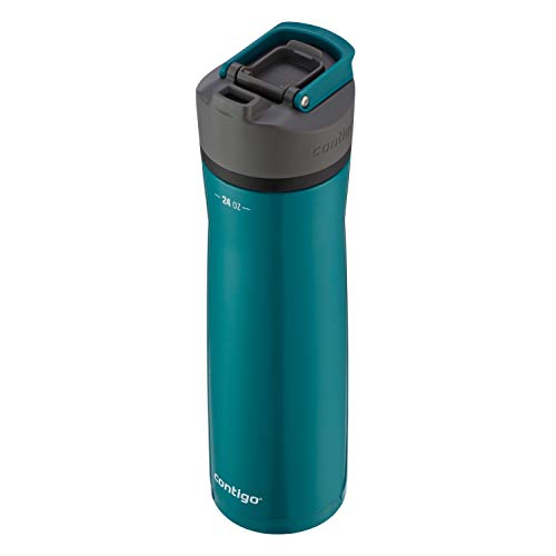 Contigo Cortland Chill 2.0 Stainless Steel Vacuum-Insulated Water Bottle with Spill-Proof Lid, Keeps Drinks Hot or Cold for Hours with Interchangeable Lid, 24oz, Spirulina