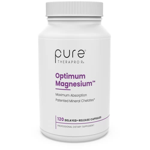 Pure TheraPro Rx Optimum Magnesium - 120 Delayed Release Vegan Capsules - Magnesium Lysinate Glycinate Chelate & Di-Magnesium Malate, Formulated for Maximum Absorption, Supports Bone Health and Energy