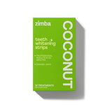 Zimba Coconut Flavored Teeth Whitening Strips | Vegan, Enamel Safe Hydrogen Peroxide Teeth Whitener for Coffee, Wine, Tobacco, and Other Stains | 14 Day Treatment | Coconut