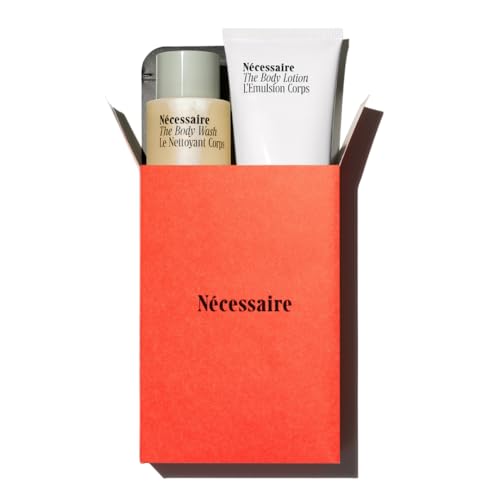 Nécessaire The Body Duo Gift Set. The Body Wash Eucalyptus + The Body Lotion. Fragrance-Free. 2 x Full-Size. Cleanse, Replenish, Moisturize. Niacinamide, Peptides. 48-Hour Moisture.