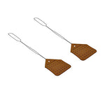 Hope Woodworking Leather Fly Swatter Set (2 Pack) – 17” Amish-Made Fly Swat w/Real Leather Paddle – Fly Swatters Multi Pack w/Metal Handle – Bug Swatter, Mosquito Swatter, Wasp Swatter (Brown)