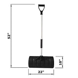 MTB 52 inch Lightweight Snow Shovel Snow Pusher, Pack of 2 Sets, Black, with Wide Poly Blade (22 inch x 10 inch) and Aluminum Handle