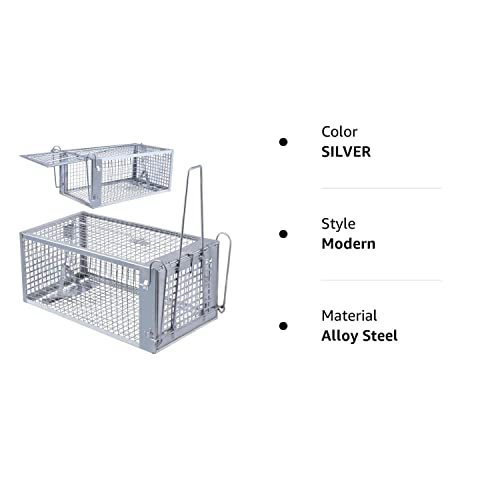 POlAFLEX Rat Traps Outdoor and Indoor, Single Door Cage Rodent Trap, L