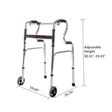 SUKONG Compact Folding Walker, Rising Aid 3 in 1 with Trigger Release and 5 inches Wheels Portable Lightweight Supports up to 255 lbs…