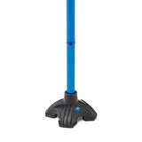 Medline Offset Folding Cane, 4-Point Base With Cushioned Gel Handle, Supports Up To 350 lbs, Blue