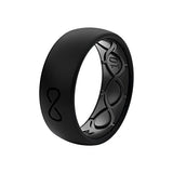 Groove Life Solid Black/Black Ring - Breathable Silicone Wedding Rings for Men, Lifetime Coverage, Unique Design, Comfort Fit Ring - Size 11