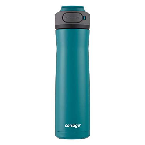 Contigo Cortland Chill 2.0 Stainless Steel Vacuum-Insulated Water Bottle with Spill-Proof Lid, Keeps Drinks Hot or Cold for Hours with Interchangeable Lid, 24oz, Spirulina