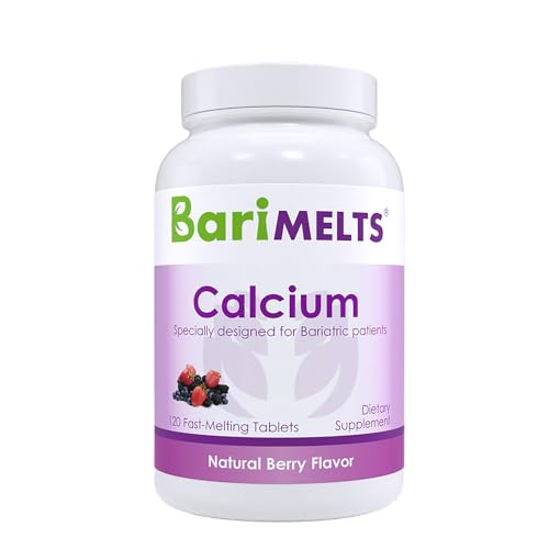 BariMelts Bariatric Calcium Citrate with Vitamin D3 and Magnesium - 1 Month Supply (120 Smooth-Dissolving Tablets) - Post-Op Bariatric Vitamins