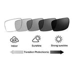 mincl Transition Photochromic Bifocal Reading Glasses for Mens and Womens, Square Sports Sunglasses Readers 0~+4.00 (Black, 0)