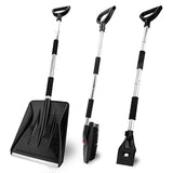 OCGIG 3-in-1 Portable Snow Shovel Kit with Ice Scraper and Snow Brush, Emergency Collapsible Design Snow Remover Set for Garden, Camping, Car, Trucks and Other Outdoor Activities