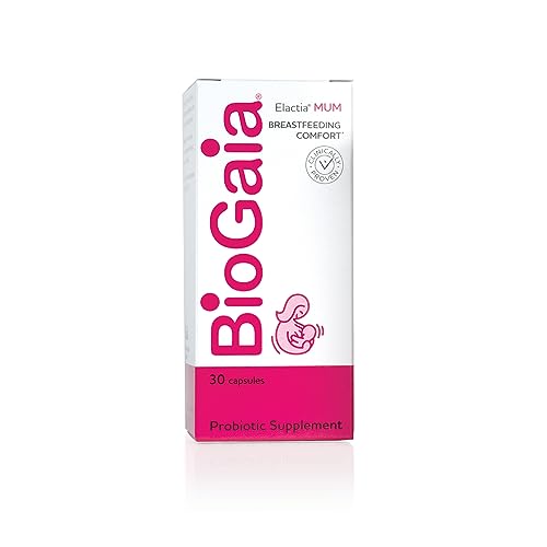 BioGaia Elactia Breastfeeding Probiotic | Lactation Supplements | Newborn Essentials and Probiotics for Both Mom & Baby | Daily Supplement for Healthy Lactation | 30 Count | Breastfeed Happy