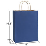 BagDream Navy Blue Gift Bags 8x4.25x10.5 100Pcs Paper Bags, Paper Gift Bags with Handles Bulk Paper Shopping Bags Kraft Bags Party Favor Bags Retail Merchandise Bags Sacks