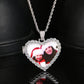 Custom Pictures Crystal Heart Medallions Pendant Necklace Gold Silver Cubic Zircon Men's Hip Hop Jewelry