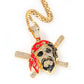 Hip-hop Skull Pirate Pendant, Gold Diamond Pendant, Skull Pirate Pendant, Iced Out Cuban Necklace Hip Hop For Men