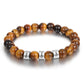 Personalized Bracelets Stainless Steel Beaded Chain Name Engravd Customized Lava Tiger Eye Stone Bracelets