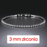 Hiphop Tennis Bracelet Homme Iced Out 3mm Cubic Zirconia Mens Diamond Chain on The Hand Hip-hop Streetwear Jewelry