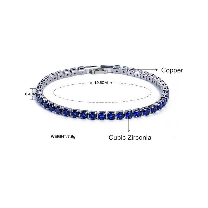 Zirconia Tennis Bracelet 4 MM Women Wedding Jewelry Purple Zircon CZ Mens Bracelets