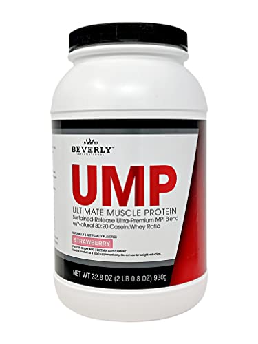 Beverly International UMP Protein Powder, Strawberry. Unique Whey-Casein Ratio Builds Lean Muscle. Easy to Digest. No Bloat. (32.8 oz) 2lb .8 oz